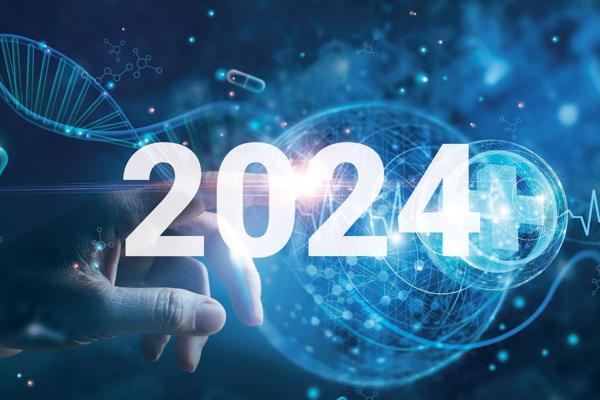 hand pointing at pharma symbols and pills