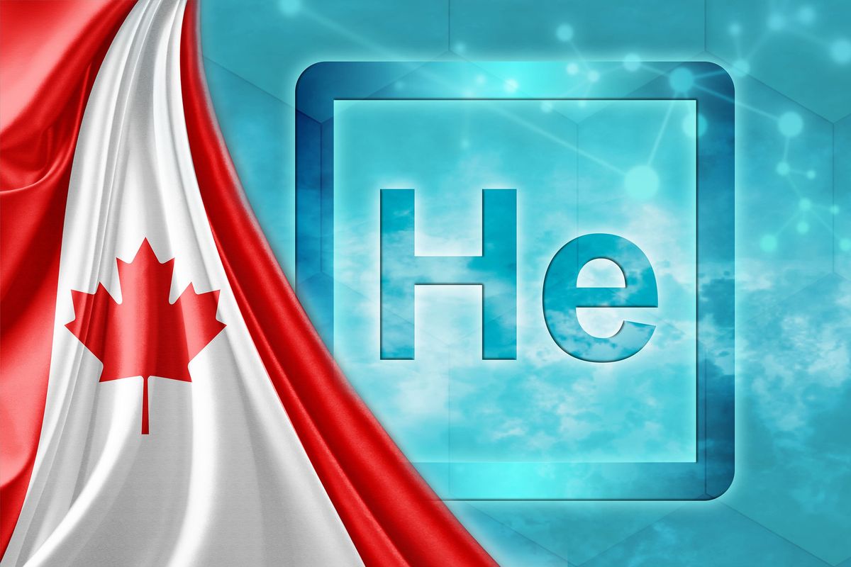 Helium molecules and Canada flag.
