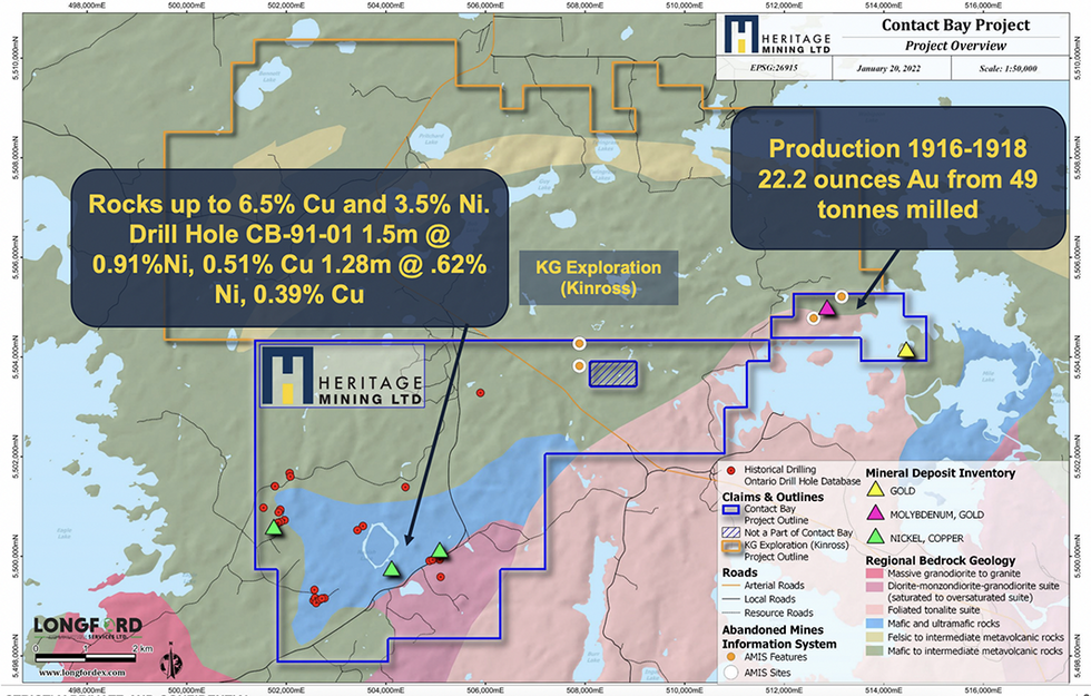 Heritage Mining's Contact Bay copper-gold project