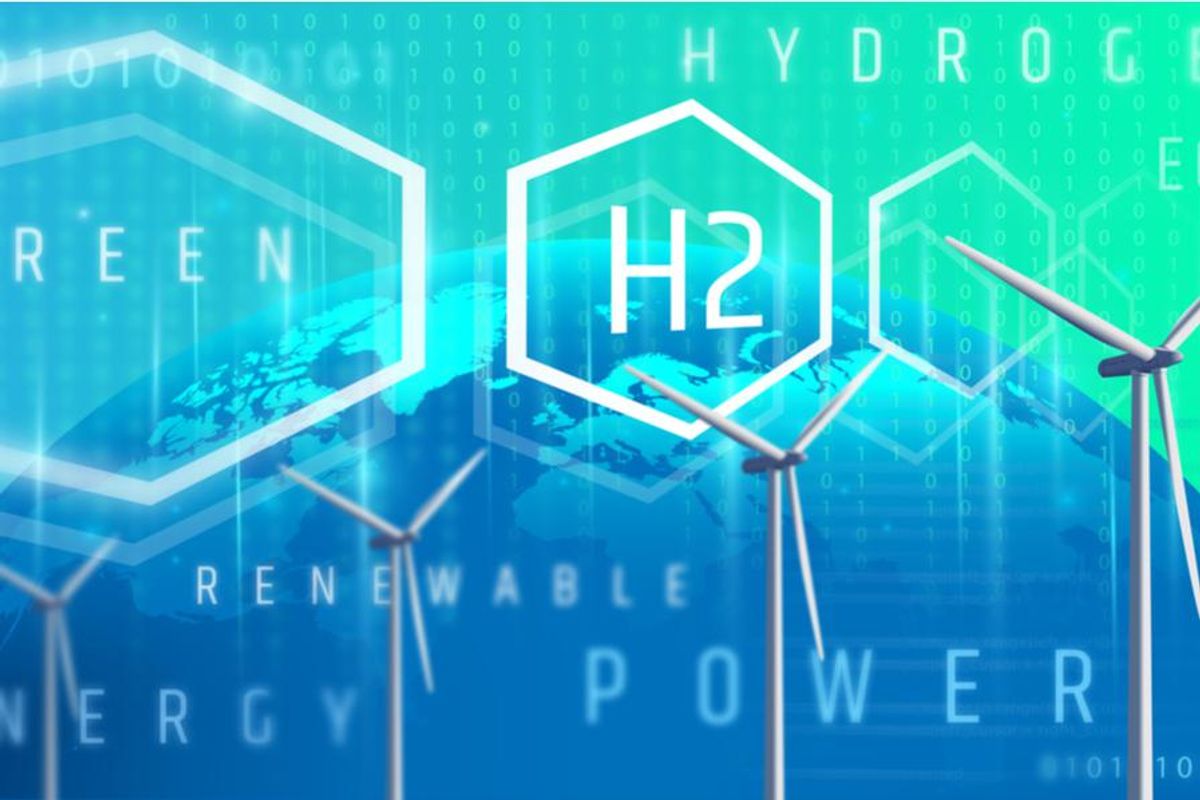 hydrogen symbol with globe