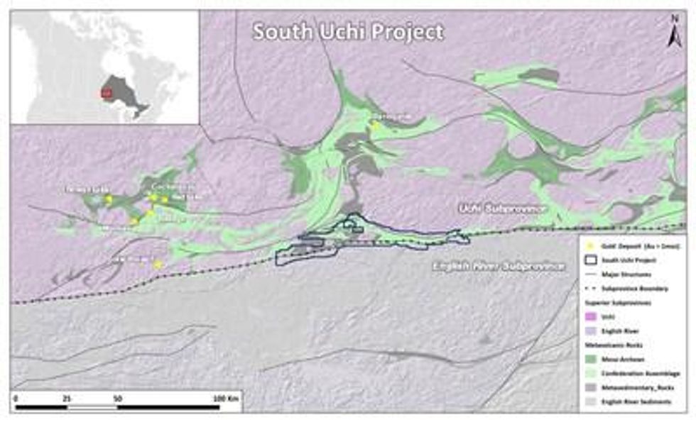 Kenorland Minerals Options South Uchi Project to Barrick Gold Corporation