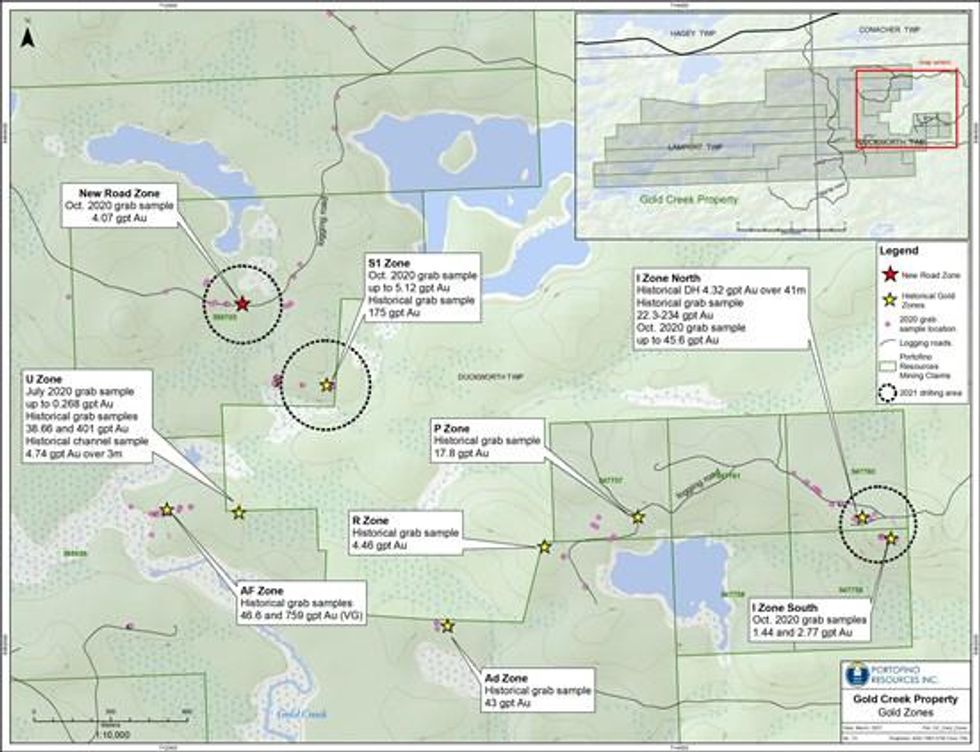 Portofino Reports Drill Crew Mobilized to Site - Gold Creek Project