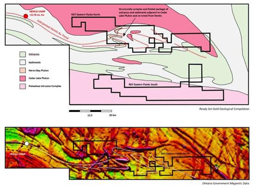 Ready Set Gold Identifies Significant Structural Trend Which Is Hosted in Favourable Geological Environment Similar to That at the Hemlo Deposit