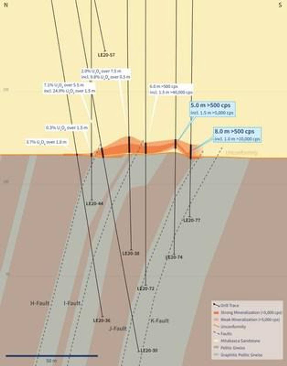 IsoEnergy Intersects 3.5m of Continuous Off-Scale Uranium Mineralization in Drill Hole LE20-76 at the Hurricane Zone