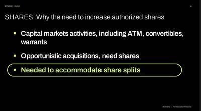 Shares: Why the need to increase authorized shares