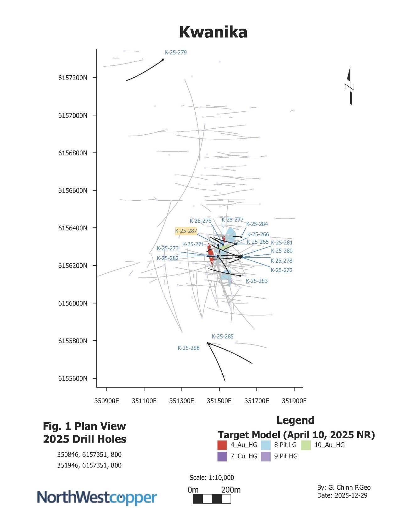 Figure 1: Plan View of 2025 Program Drill Hole Location