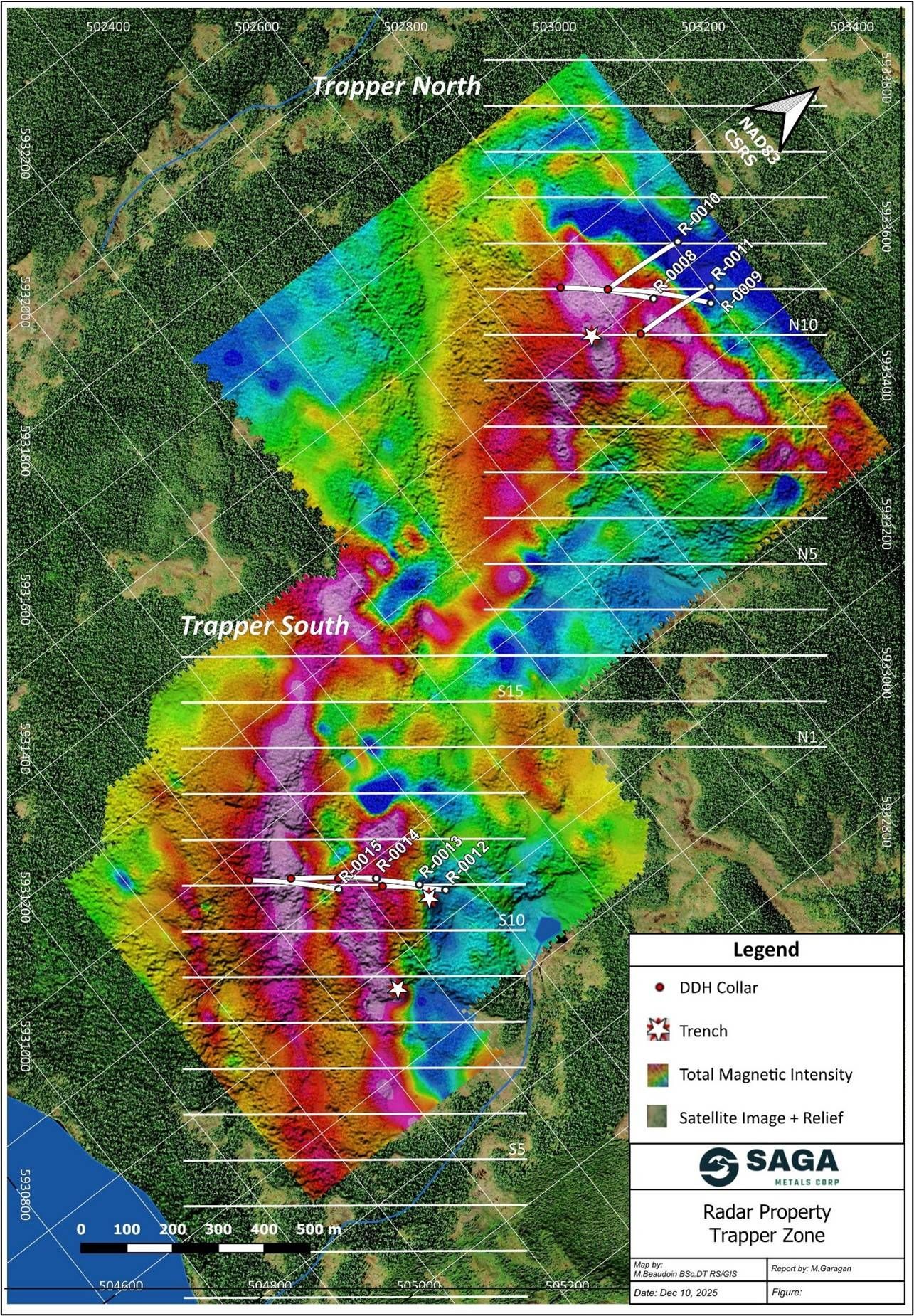 Figure 2 - Location of the Fall 2025 phase of drilling at Trapper Zone