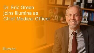 Influential genomics leader Eric Green, MD, PhD, joins Illumina as Chief Medical Officer. As Illumina's medical leader, Dr. Green will help advance the clinical use of genomics globally, expanding access to precision medicine solutions around the world. Credit: Courtesy of Eric Green