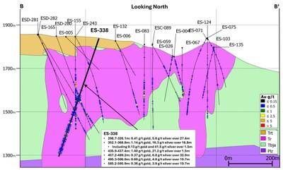 MAP 2c: X-Section (ES-338) (CNW Group/A2 Gold Corp)