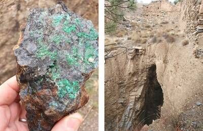 Figure 2. Haematite-rich copper-gold veining from the Cerro de Gallo area. (CNW Group/Capella Minerals Limited)