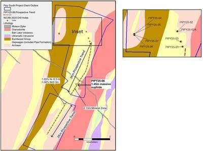 Figure 2: Pipy South 2025 Diamond Drill Holes (CNW Group/Nican Ltd.)