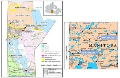 Figure 5: NiCAN's Project Locations in Manitoba, Canada (CNW Group/Nican Ltd.)