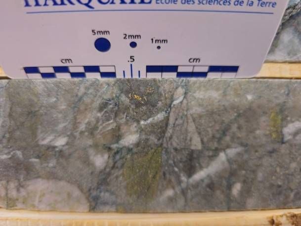 Visible Gold Cluster – Drill core from hole JU826-142