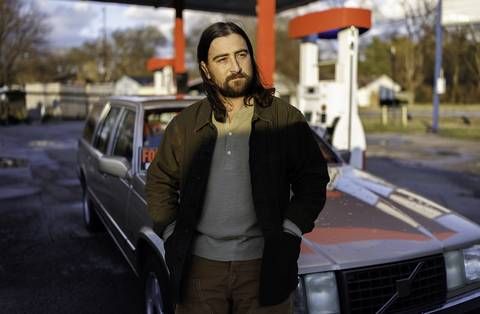 Noah Kahan on set during the filming of his music video 