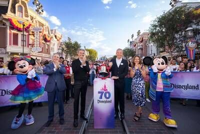 Disney (NYSE: DIS) CEO rings the NYSE Bell on July 17, 2025.