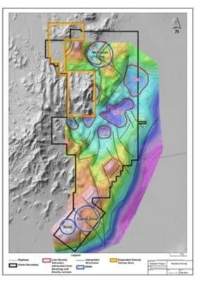 MAP 1: EXPANDED GRAVITY SURVEY AREA (CNW Group/A2 Gold Corp)