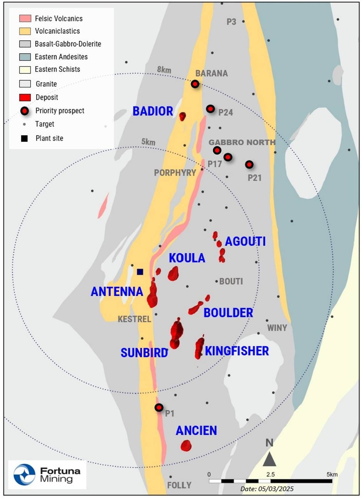 Location of the Sunbird Deposit, Séguéla Mine, Côte d'Ivoire