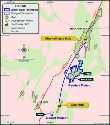 Figure 1: Valiant Asset Locations (CNW Group/Westgold Resources Limited) Figure 1: Valiant Asset Locations (CNW Group/Westgold Resources Limited)