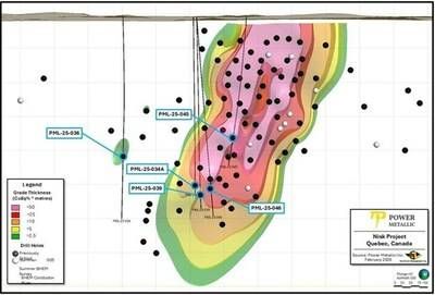 Figure 1 – Lion Drill holes reported in this news release, with off-hole BHEM anomalies from recent drilling (see Lion- Tiger Deep discussion below) (CNW Group/Power Metallic Mines Inc.)