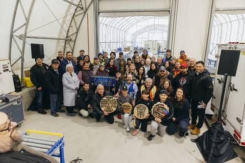 Representatives of Quatsino First Nation, Kwakiutl First Nation, Tlatlasikwala First Nation, Northisle, the BC Government and Port Hardy in a group photo at the recent announcement of the addition of Northisle to the BC Critical Minerals Office.