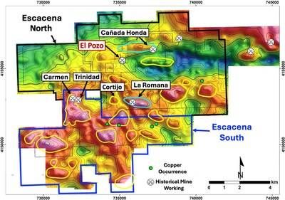 Figure 1 – Escacena Project Gravity Anomaly Targets (CNW Group/Pan Global Resources Inc.) Figure 1 – Escacena Project Gravity Anomaly Targets (CNW Group/Pan Global Resources Inc.)