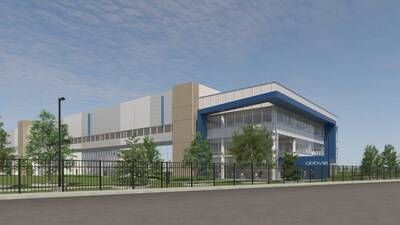 Rendering of one of two new active pharmaceutical ingredient facilities planned at AbbVie's North Chicago campus