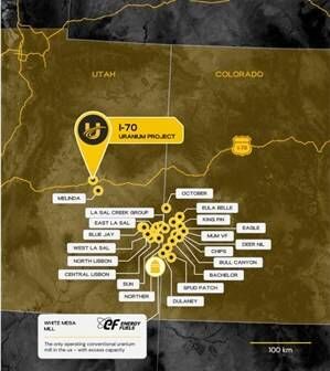 Figure 2: Colorado Plateau Project Locations (CNW Group/Urano Energy Corp.) Figure 2: Colorado Plateau Project Locations (CNW Group/Urano Energy Corp.)