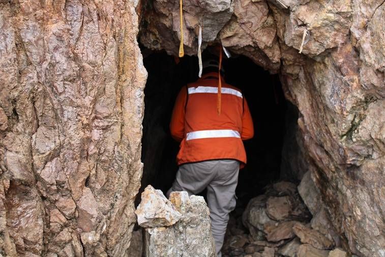 Old mining works at Cumaro property.