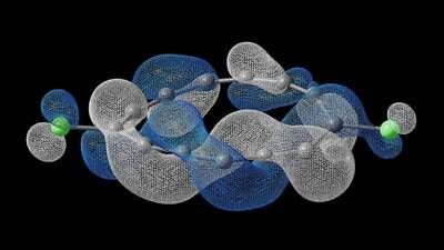 Dyson orbital for electron attachment, calculated using quantum hardware. Credit: IBM and the University of Manchester