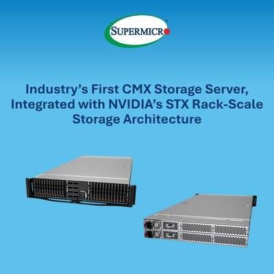 Industry's First CMX Storage Server Integrated with NVIDIA's STX Rack-Scale Storage Architecture