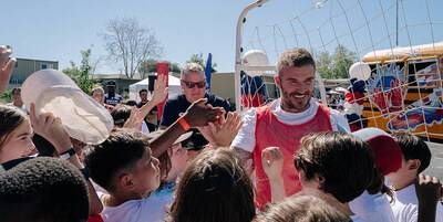 Sir David Beckham at Soccer at Schools camp in Altadena, California