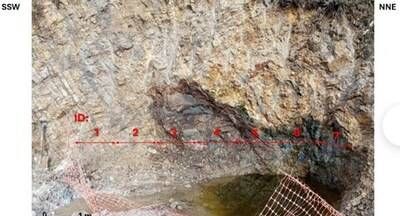 Figure 1 – Photo indicating Channel Sample ID location (CNW Group/Pan Global Resources Inc.) Figure 1 – Photo indicating Channel Sample ID location (CNW Group/Pan Global Resources Inc.)