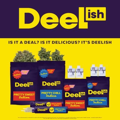 High THC, Everyday Price. Deelish is Canopy Growth's newest brand, delivering high THC with flower testing at 27%-33% THC and pre-rolls at 26%-32% THC.