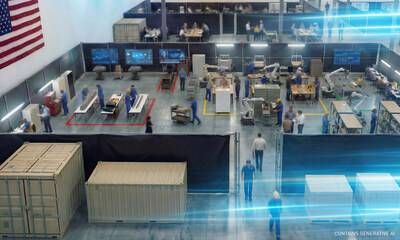 A rendering of how Lockheed Martin's Rapid Fielding Center can be customized for unique development programs, accelerating the timeline from concept to production.