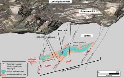 Figure 1- High-grade silver within the mineralized breccia zone Figure 1- High-grade silver within the mineralized breccia zone