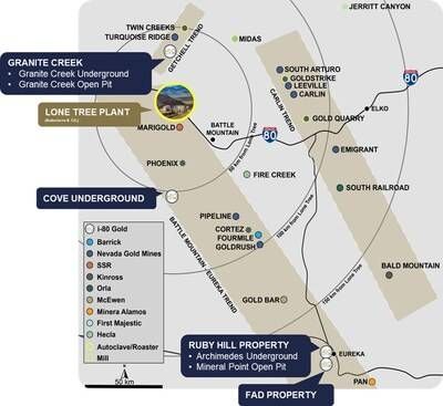 Figure 1 - Regional Map of i-80 Gold Assets in Northern Nevada (CNW Group/i-80 Gold Corp) Figure 1 - Regional Map of i-80 Gold Assets in Northern Nevada (CNW Group/i-80 Gold Corp)