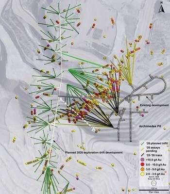 Figure 3 - Plan View of Archimedes Underground (CNW Group/i-80 Gold Corp) Figure 3 - Plan View of Archimedes Underground (CNW Group/i-80 Gold Corp)