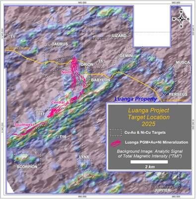 Figure 1 – Luanga mineral property and current targets (CNW Group/Bravo Mining Corp.)
