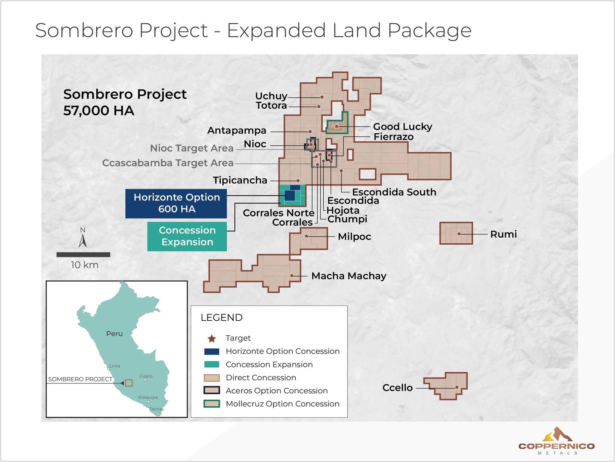Current Sombrero footprint covers approximately 57,000 ha.