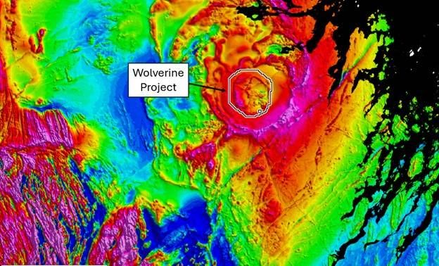 Total field aeromagnetic map of the Flowers River area. The FRIS is expressed as a prominent circular magnetic high within the surrounding Nain Plutonic Suite.