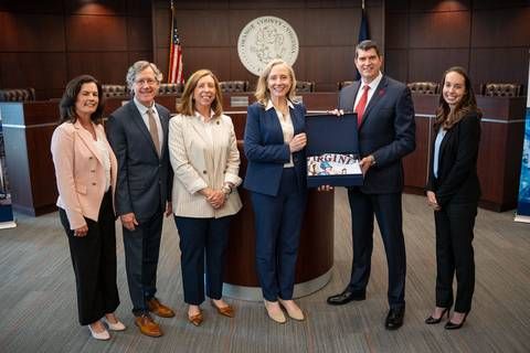 Virginia Gov. Abigail Spanberger, L3Harris VP Mark Farley, and state and local leaders announce major solid rocket motor expansion in Orange County.