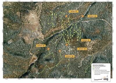 Figure 3. Silver Park East and SPE Extension area showing new proposed drill sites under the PoO Mod 5, as well as currently permitted drill site locations and existing and proposed cross country travel routes. (CNW Group/Nevada King Gold Corp.)