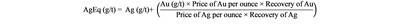 Silver equivalency formula (CNW Group/Outcrop Silver & Gold Corporation)