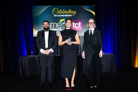 Receiving the TCT Award on behalf of Addion and Stratasys