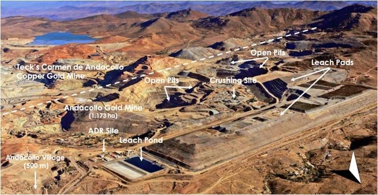 Figure 1: Existing brownfield infrastructure at the Andacollo Project, Coquimbo Region, Chile
