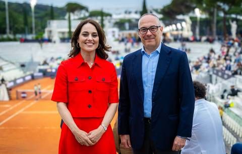 Mauro Macchi, Accenture EMEA CEO, alongside Marina Storti, CEO WTA Ventures at the 2026 Italian Open, following partnership agreement