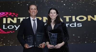 Avion Rewards team members James Lombardi and Diana Perl at the International Loyalty Awards on April 30, 2026. (CNW Group/RBC Royal Bank)