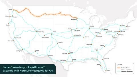 Lumen's new Seattle to Minneapolis route will deliver 100G and 400G wavelength services