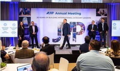 JVP Founder and Chairman Erel Margalit along with the senior JVP team at the JVP Annual Meeting in New York. (Credit: JVP)