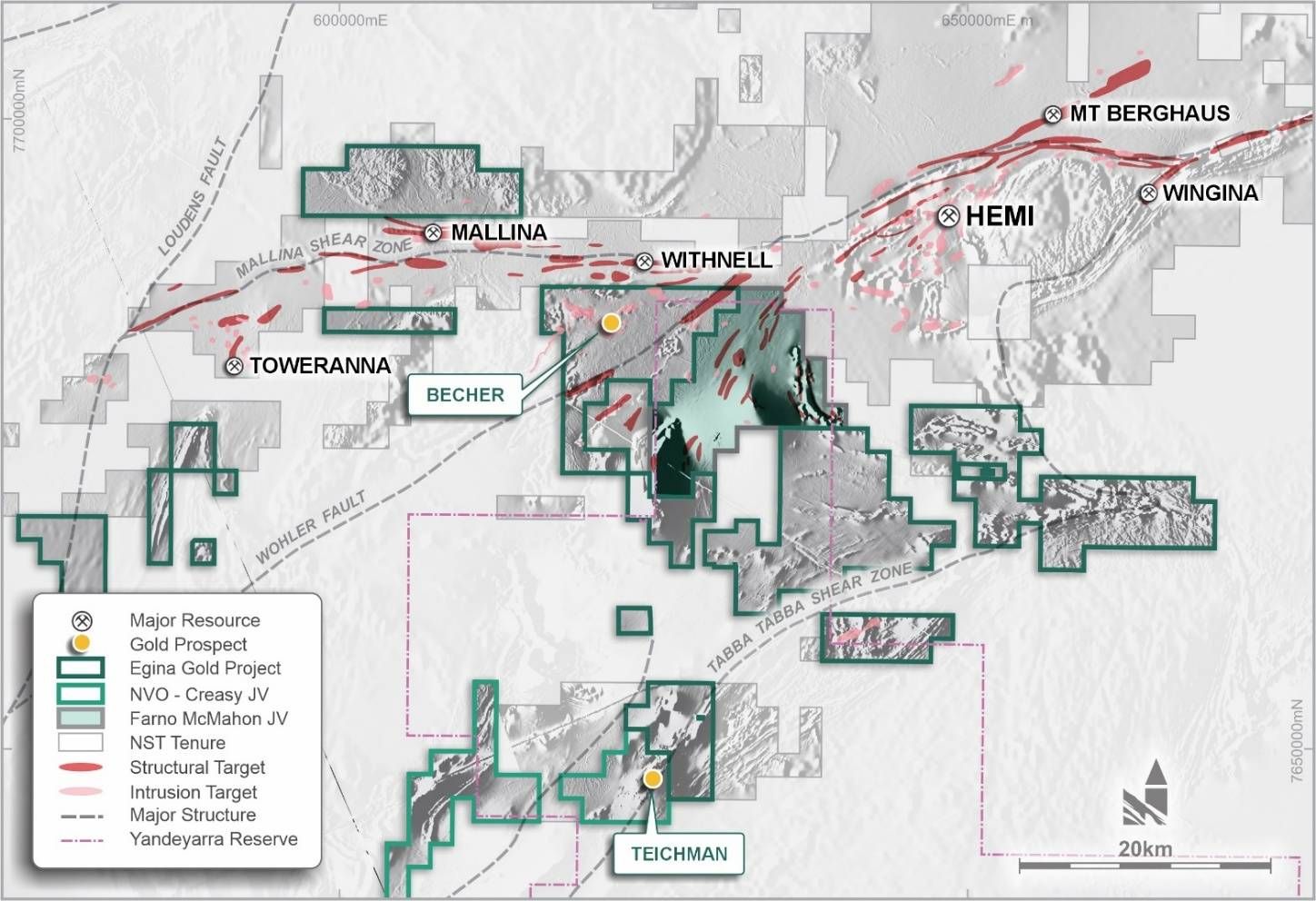 Egina Gold Project and Egina Gold Camp Tenements.